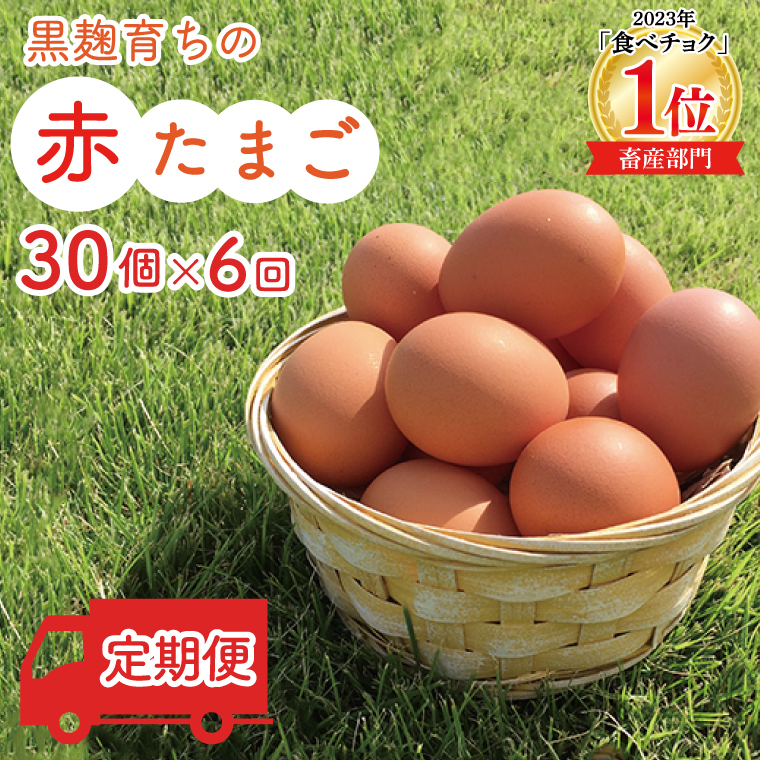 ＼2026年2月より順次配送／【定期便】黒麹育ちの赤たまご30個（年6回） 益子町 ふるさと納税 たまご 卵 タマゴ 赤たまご 人気 濃厚 食べチョク 定期便 (BC006) 6ヶ月定期便