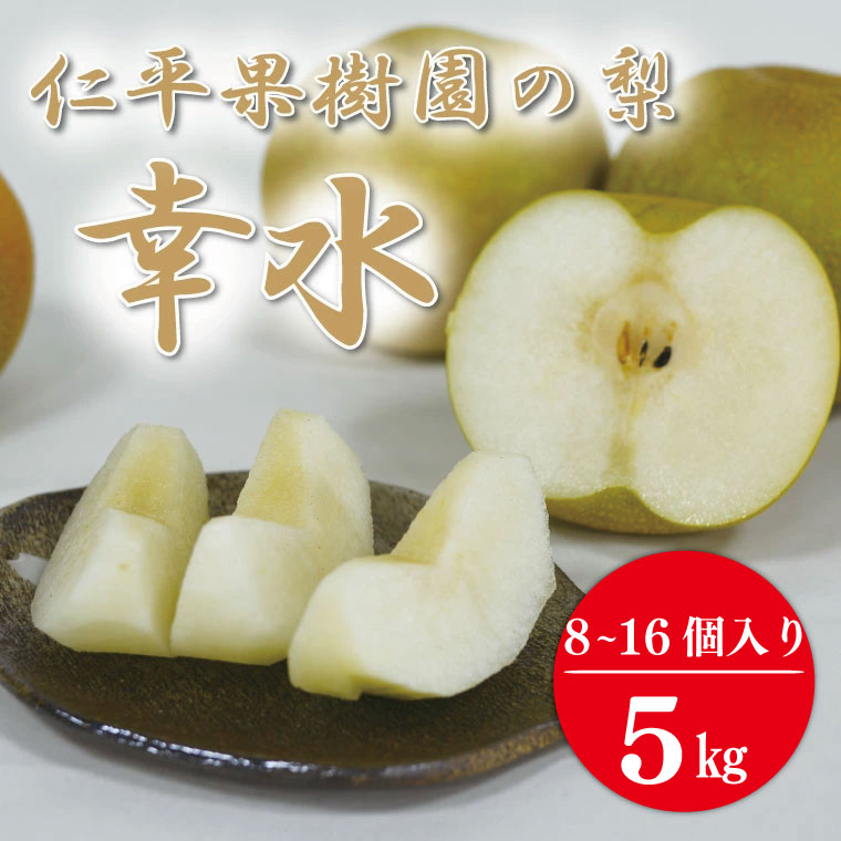 ★先行予約★ 【2026年8月発送】仁平果樹園の梨 「幸水」5kg (8個～16個) (8月中旬より順次配送) | 果物 新鮮 フルーツ ギフト 梨 ナシ 益子町産梨 甘い あまい 糖度11.5以上 糖度保証 果汁 果肉 栃木県 益子町 (DB001)