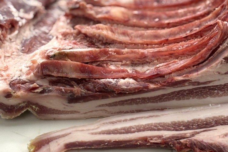 ≪鶏春≫ とちぎゆめポーク　熟成豚バラ 800g （400g×2）ドライエイジング ｜ 熟成 ドライエイジング 豚肉 豚バラ バラ肉 小分け 焼肉 ミートショップ鶏春 栃木県 那須町 那須〔P-363〕