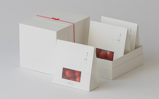 青果圃 あかしずく ミニトマト（150g×3個） 化粧箱入り｜ミニトマト フルーツトマト 高糖度トマト スイーツ 果物 手土産 贈り物 ギフト 那須高原 トマト とまと 野菜 やさい 最高級 甘い ジューシー 新鮮 那須 栃木県 那須町〔P-84〕※離島への配送不可 ※2025年2月中旬以降順次発送予定