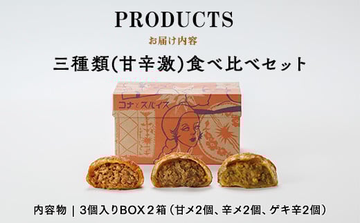コナとスパイス3種類 食べ比べセット  (保冷バッグあり) ◇｜カレーパン パン ぱん セット 詰め合わせセット お土産 贈り物 ベーカリー グルメ 冷凍 国産 栃木県 那須町〔P-149〕