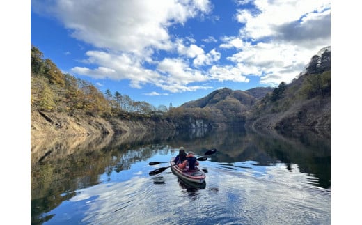 矢の目ダム湖のカヌー半日体験ツアー（シングル） 大人ペアチケット ｜ 那須 チケット 利用券 ペア アクティビティ カヌー 体験 那須 栃木県 那須町〔P-233〕