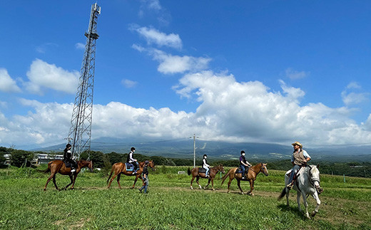 那須高原を馬とめぐる2時間のホーストレッキング 外乗ペア利用券【土日祝祭日大型連休中限定】チケット 利用券 ペア 体験 乗馬 初心者歓迎〔P-101〕