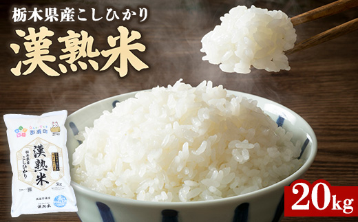 令和7年産 栃木県産コシヒカリ 「漢熟米」20kg（5kg×4袋） 〔P-417〕 ｜ 米 精米 お米 こめ 新米 単一米