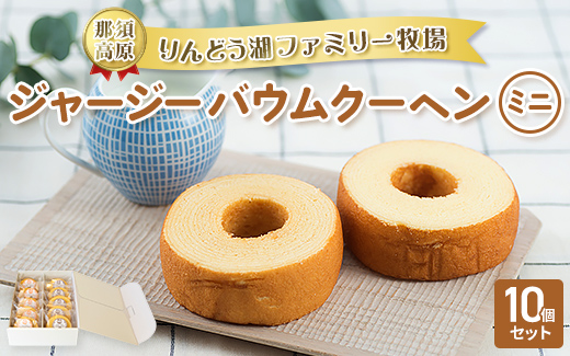 那須高原りんどう湖ファミリー牧場 ジャージーバウムクーヘン（ミニ）10個セット｜バームクーヘン お菓子 おかし 菓子 おやつ デザート 手土産 那須 栃木県 那須町〔B-104〕