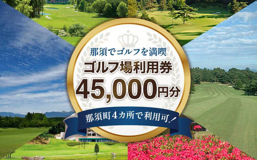那須でゴルフを満喫！ゴルフ場利用券45,000円分｜ゴルフ ゴルフ場 利用券 チケット プレーチケット 体験 旅行 観光 プレー券 那須 栃木県那須町 那須町〔H-12〕※着日指定不可 ※離島への配送不可
