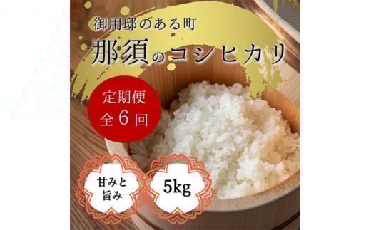 【定期便6ヶ月】那須町産コシヒカリ5kg×1袋〔P-278〕｜米 お米 国産 白米 ご飯 ごはん ゴハン 国産 那須 栃木県 那須町 水車の里 瑞穂蔵 ※沖縄・離島への配送不可