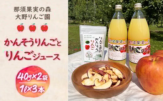 那須果実の森かんそうりんごとりんごジュースの詰合せ〔P-230〕｜リンゴジュース 林檎ジュース 100％ 果物 フルーツ