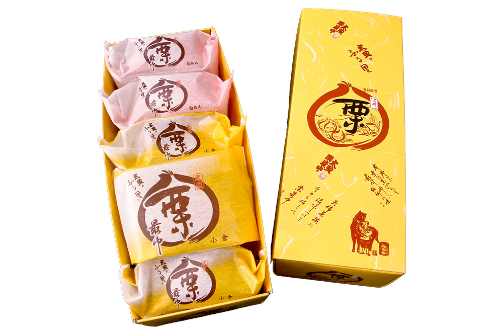 栗最中 2種 計5個 詰め合わせセット（白餡2個、小倉餡3個）大丸屋製菓