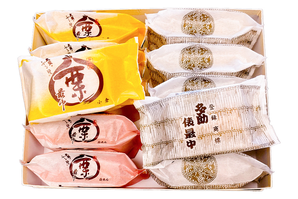 人気の最中2種セット 栗最中5個（白餡2個、小倉餡3個）多助俵最中5個 詰め合わせ 大丸屋製菓