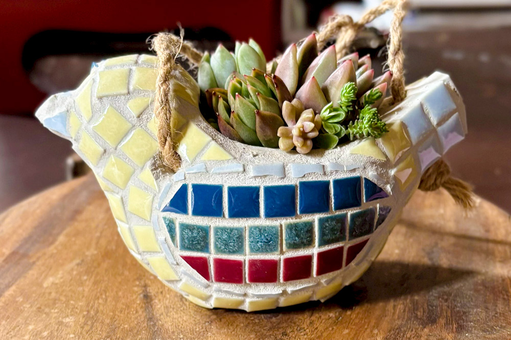 鉢 モザイクタイル ハンギング