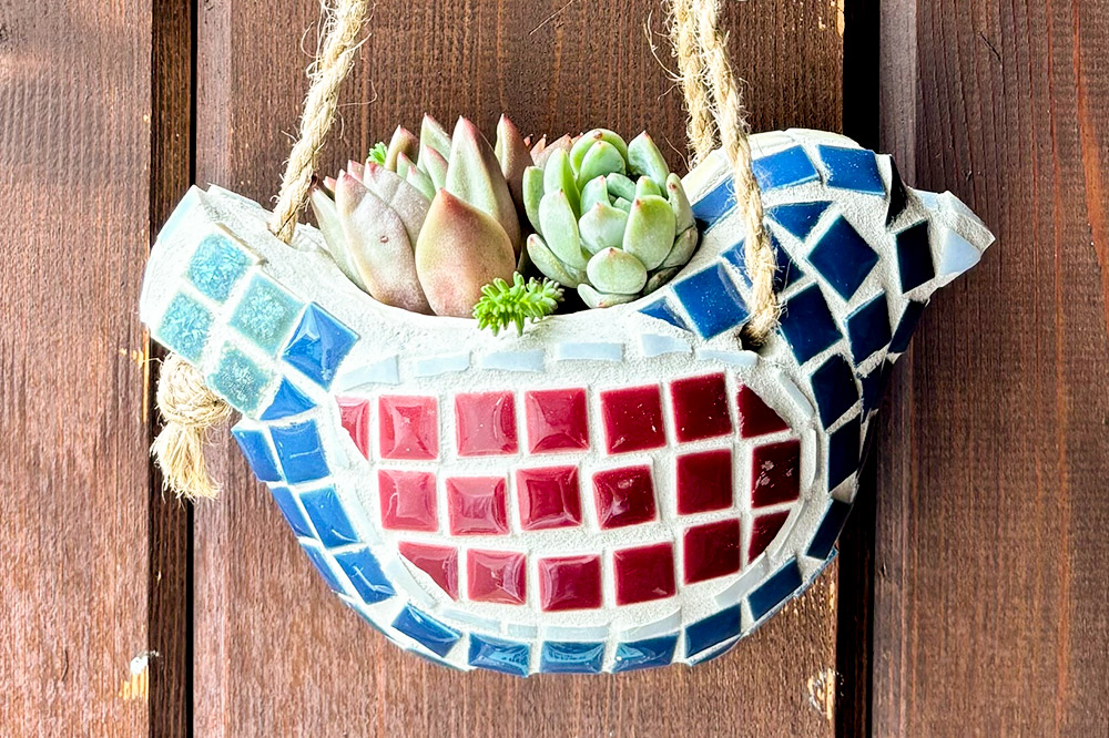 鉢 モザイクタイル ハンギング