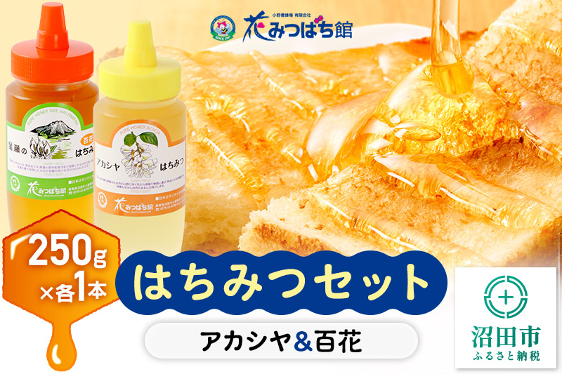 アカシヤ・尾瀬のはちみつ（百花）セット 各250g 花みつばち館