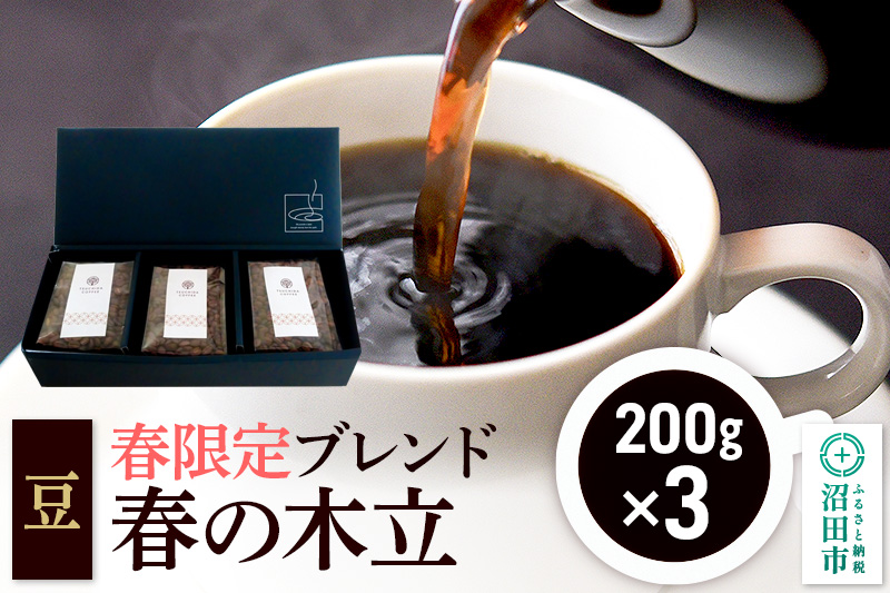 春季限定 ブレンドコーヒー 豆「春の木立」200g×3袋