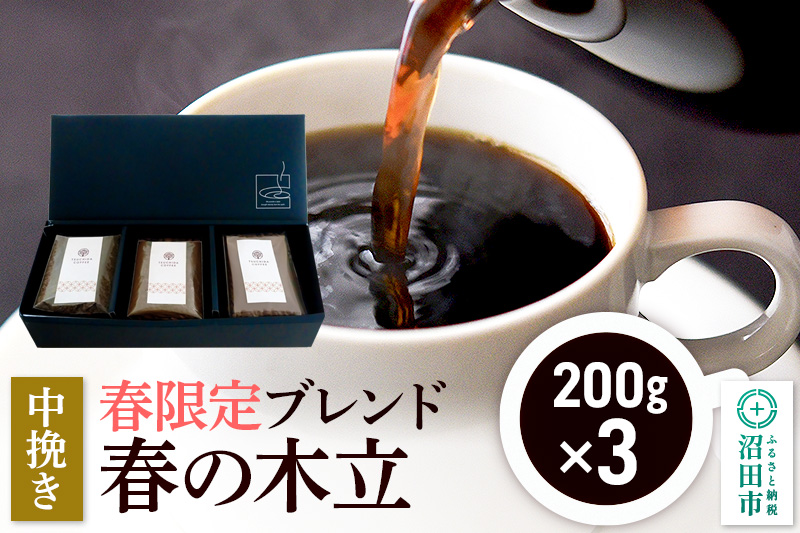 春季限定 ブレンドコーヒー 中挽き「春の木立」200g×3袋 土田商店