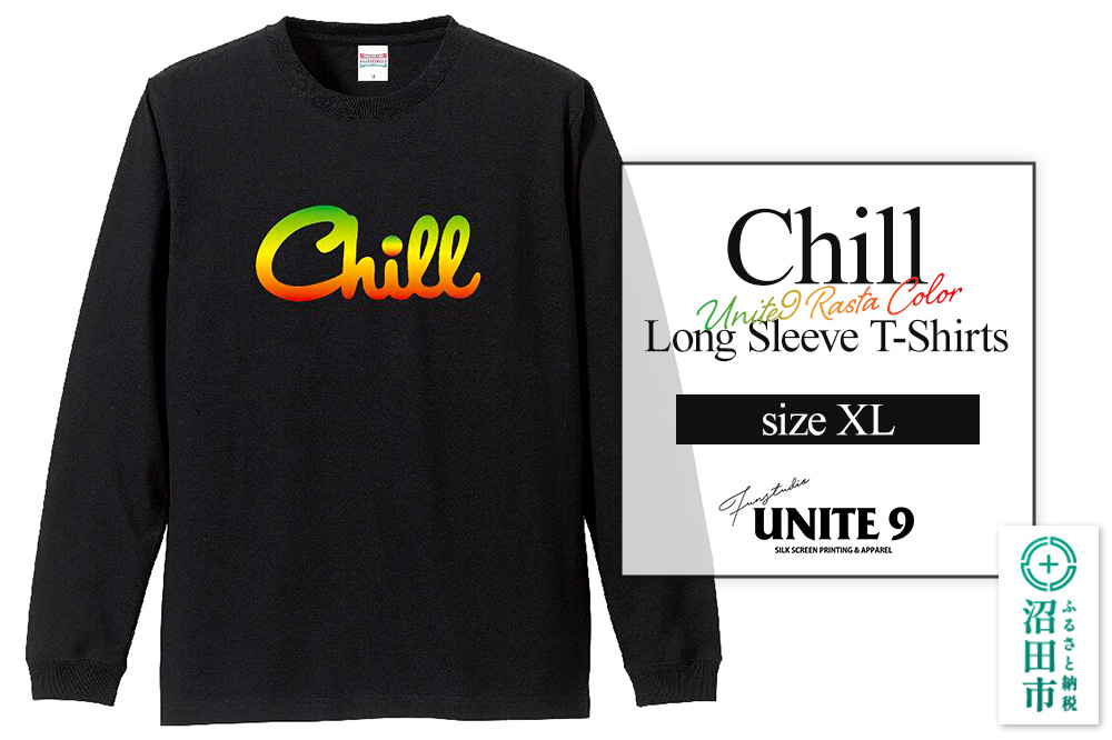 Chill Long Sleeve T-Shirts UNITE9 RASTA COLOR ／ sizeXL FUN工房UNITE9