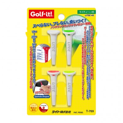 ライト　ライティー45(4本入)ホワイト　T-769　ノンスリップカップテクノロジー　ゴルフティー