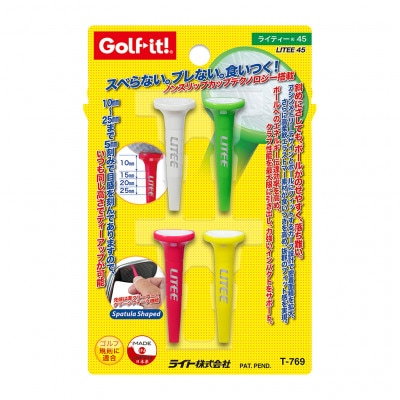 ライト　ライティー45(4本入)蛍光　T-769　ノンスリップカップテクノロジー　ゴルフティー