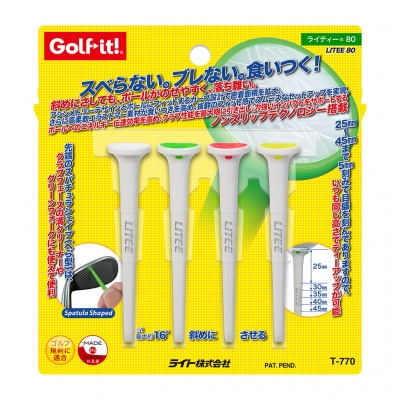 ライト　ライティー80(4本入)ホワイト　T-770　ノンスリップカップテクノロジー　ゴルフティー