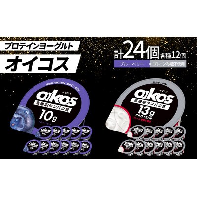 ダノン オイコス 脂肪0 2種詰め合わせセット(ブルーベリー12個・プレーン砂糖不使用12個)【配送不可地域：離島・沖縄県】