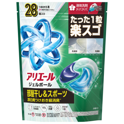 P＆G　アリエールジェルボールプロ　部屋干し用　つめかえハイパージャンボサイズ(28個入り)×10個