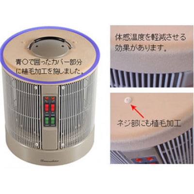 暖話室1000型 植毛加工モデル(ベージュ) 遠赤外線パネルヒーター 日本製・3年間品質保証付