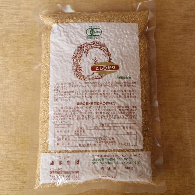 有機こしひかり【玄米】500g×20袋(令和7年産)