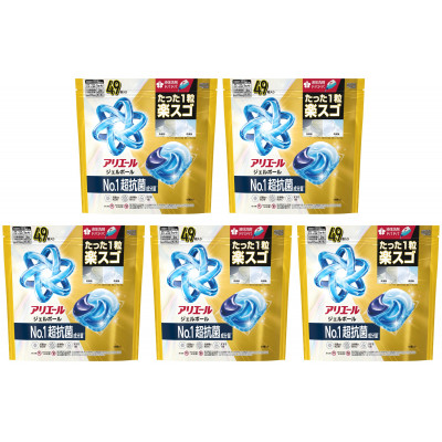 P＆G　アリエールジェルボール プロパワー　超抗菌　つめかえメガジャンボサイズ(49個入り)×5個