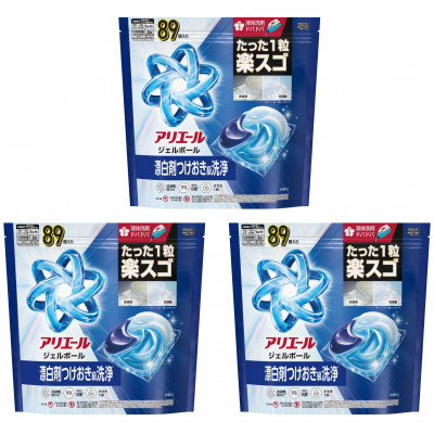 P＆G　アリエールジェルボールプロ　つめかえテラジャンボサイズ(89個入り)×3個