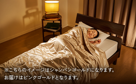 「毎日シルクに包まれて眠りたい」【中わた 富岡産シルク100％】 シルク掛布団（ダブルサイズ） ピンクゴールド シルク 絹 贈り物 ギフト 国産 F21E-439