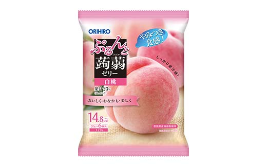 オリヒロ ぷるんと蒟蒻ゼリー パウチ ＜白桃＞ 1ケース(24袋入) こんにゃく ゼリー 蒟蒻 コンニャク 白桃 桃 食品 F21E-478