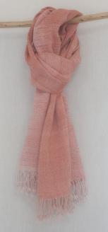 手織り草木染め手紡ぎ真綿糸とピュアカシミヤのストール（桐箱入り基本サイズ） F20E-372