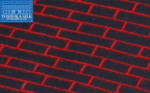 国産富岡シルク ネクタイ (レンガモチーフ)＜ブラック＞ 富岡 シルク 絹 ネクタイ 黒 ブラック レンガ 国産 ファッション 贈り物 ギフト F21E-355