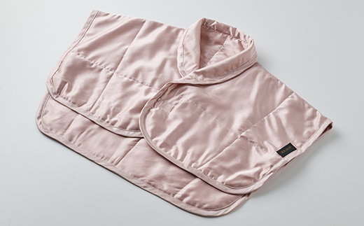 「毎日シルクに包まれて眠りたい」【中わた 富岡産シルク100％】 シルク肩あて（フリーサイズ） ピンクゴールド シルク 絹 贈り物 ギフト 国産 F21E-454