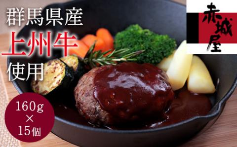 上州牛のハンバーグ（160g×15個セット） F20E-008