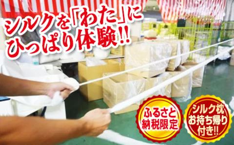 繭（まゆ）がシルク製品となる工程を体験！「シルク引っ張り体験」〈シルクが入った枕のお土産付き〉 F20E-285