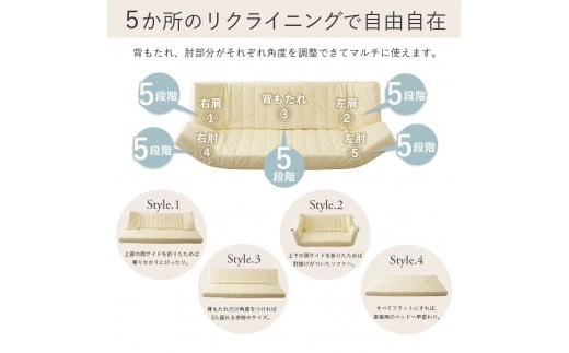  【a064】低反発マルチソファ（ブラック・レザー生地）【配送不可地域：沖縄県、離島】