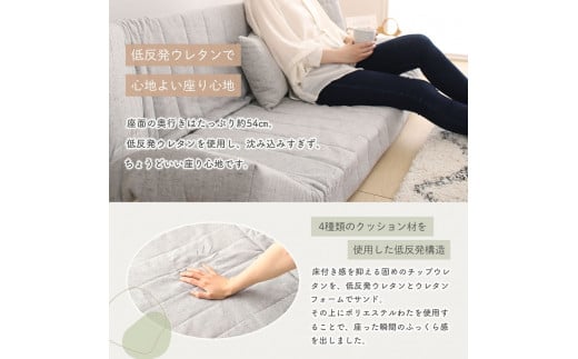 【a057】低反発マルチソファ（インディゴ・デニム生地）【配送不可地域：沖縄県、離島】