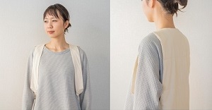 【155】手洗いOK　群馬県産シルクわたのインナーベスト(長丈・増量)