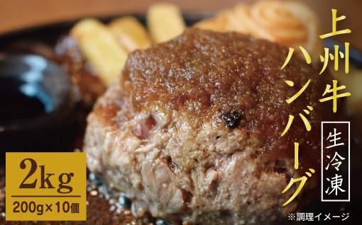 【194】生冷凍 上州牛ハンバーグ 2kg（200g×10個）