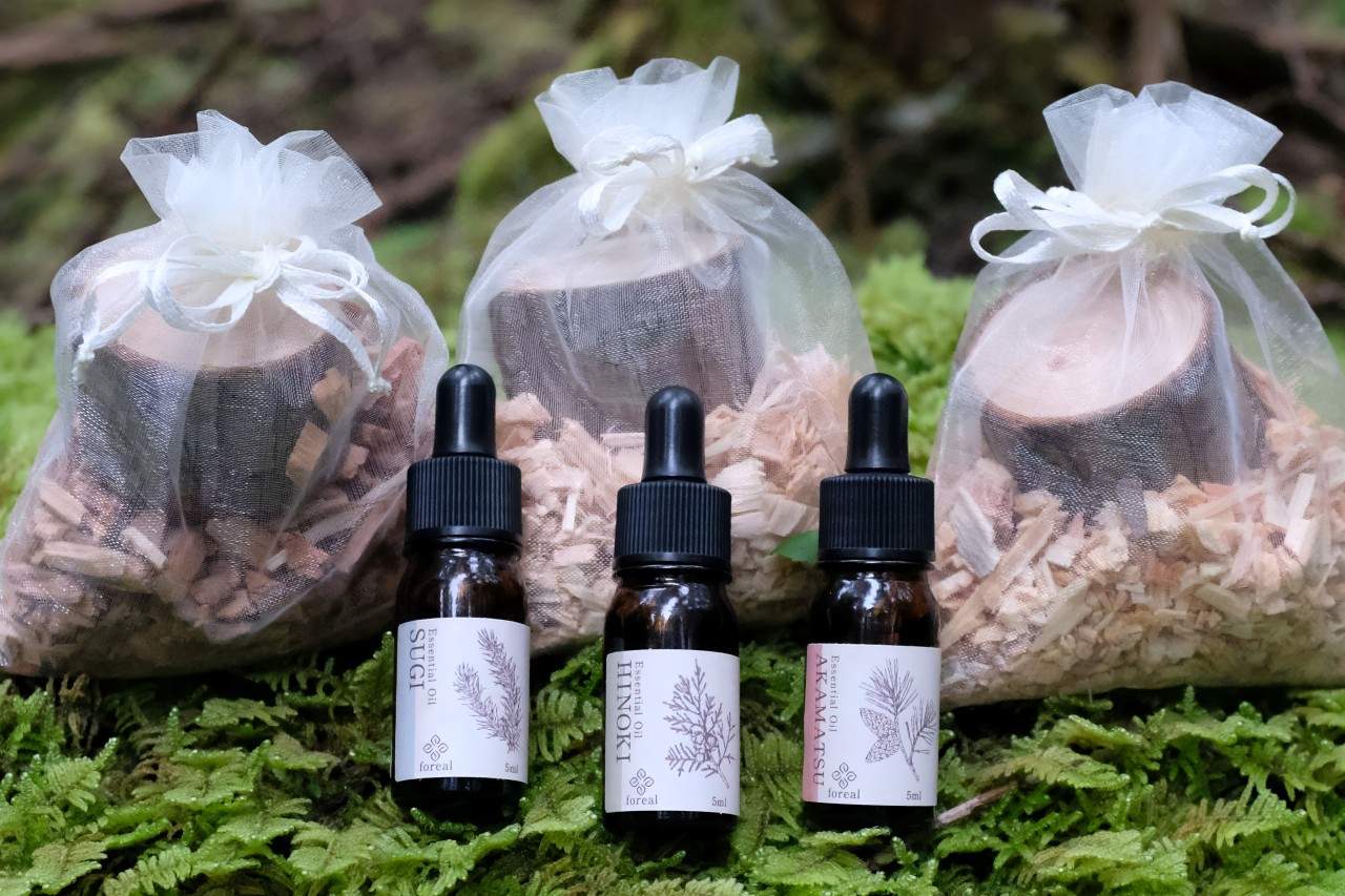 【250】森の香。３種類セット（各5ml）（WOODディフューザー付き）