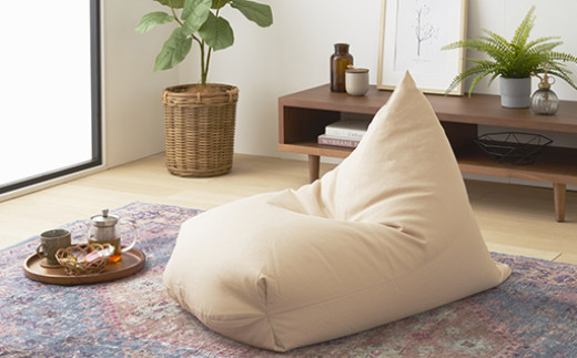 【a028】ビーズクッション　レゴリス（ベージュ・オックス生地）【配送不可地域：沖縄県、離島】