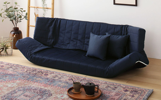 【a057】低反発マルチソファ（インディゴ・デニム生地）【配送不可地域：沖縄県、離島】