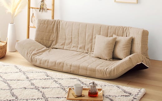 【a060】低反発マルチソファ（ベージュ・エレガンス生地）【配送不可地域：沖縄県、離島】