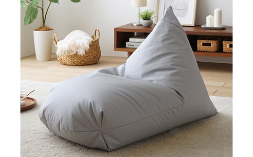 【a068】ビーズクッション　レゴリスレザー（グレー）【配送不可地域：沖縄県、離島】