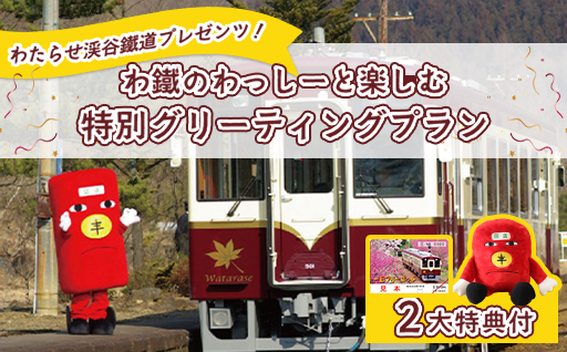 【a224】わたらせ渓谷鐵道プレゼンツ！「わ鐵のわっしー」と楽しむ特別グリーティングプラン
