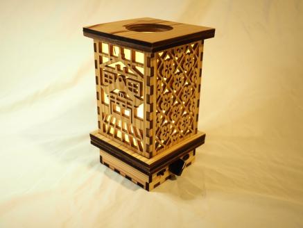 【267】みどりの杉あかり　直方体タイプ（みどりの幾何学模様）