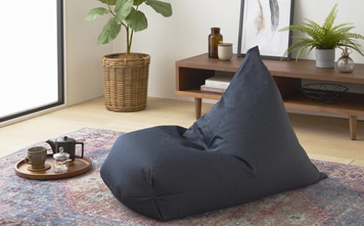 【a032】ビーズクッション　レゴリス（インディゴ・デニム生地）【配送不可地域：沖縄県、離島】