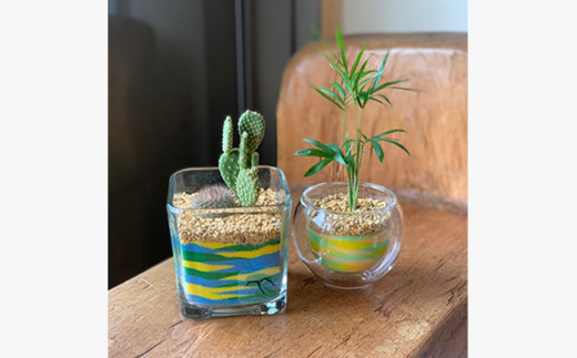 「下仁田ジオパークブランド」認定 カラーサンド観葉セット F21K-177