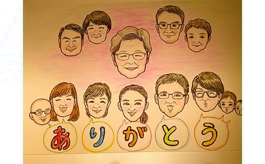 ＜ギフト用＞ オリジナル似顔絵&インフィニティブーケ 母の日 プレゼント お祝い 贈り物 記念 イラスト 絵 オーダー 1点もの メモリアル 記念日 メッセージ付き 花束 F21K-276